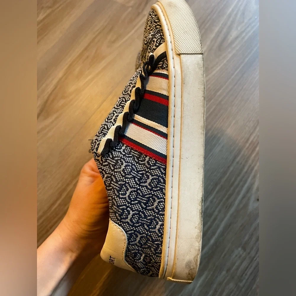 Tory Burch Tory Sport Gemini Link Jacquard Ruffle Sneaker Platform Trainer 6.5